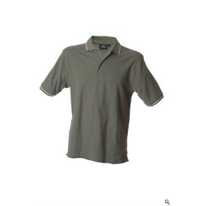 Polo Manica Corta  Verde Militare Modello Italia Tricolore Neutra Aosta Army Green Art. 988446