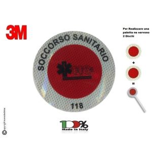 Adesivo Per Paletta Rosso Soccorso Sanitario 118.Art. PAL118