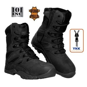 Anfibi Stivaletto Stivale Scarponcino Neri Pelle Cordura Tactical Boots Recon 101 INC Militare Esercito Marina Parà Soft Air Caccia Art. 231175