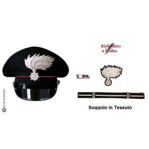 Berretto Ordinanza CC Carabinieri Brigadiere con Fregio Ricamato Soggolo Tessuto Diadema  VENDITA RISERVATA Art. BER-CC-3