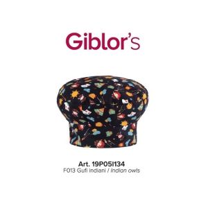 Cappello Cuoco Chef Giblor's Italia Gufi Indiani Art. 19P05I134