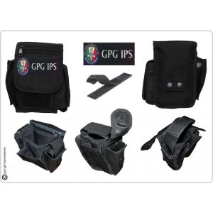 Borsetto Tasca Multiuso per Cinturone Cordura MHF Nero Blak Ricamo GPG IPS Guardia Particolare giurata guardie Giurate Art. 30745A-GPGIPS