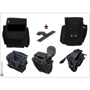 Borsetto Tasca Multiuso per Cinturone Cordura MHF Nero Blak  con Predisposizione Velcro per il Tuo Stemma  Art. 30745A