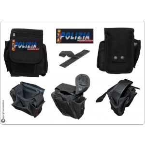 Borsetto Tasca Multiuso per Cinturone Cordura MHF Nero Blak Ricamo Polizia di Stato Art.30745A-PS