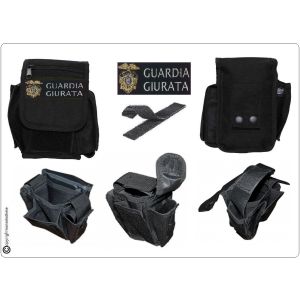 Borsetto Tasca Multiuso per Cinturone Cordura MHF Nero Blak Ricamo Guardia Giurata Guardie giurate  Art. 30745A-GG