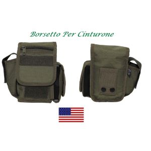 Borsetto Multiuso per Cinturone Cordura MHF Verde OD Esercito Venatoria Frdercaccia Art. 30745B
