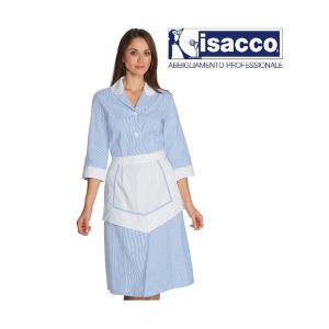 Camice Lipari  Manica 3/4  Isacco Con Grembiulino Rigatino Azzurro Art. 007362