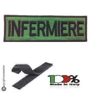Patch Toppa Ricamata Infermiere Verde con Velcro Art.NSD-INF-V