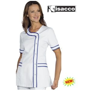 Casacca Camice Professionale Brasilia Bianca Blu Isacco Art. 005806