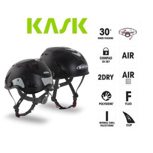 Casco Protezione Nero PLASMA HI VIZ KASK ITALIA Soccorso Emergenza Alpinismo Sci Art. WHE00009-N