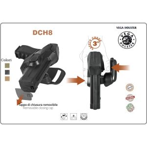 Fondina Professionale in Polimero Stampato a Iniezione - Livello di Ritenzione III  Duty Cama Vega Holster Italia NEW Art. DCH8