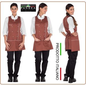 Poncho Donna Grembiule Taglia Unica Mattone Pangea Italia Art.GR0601 