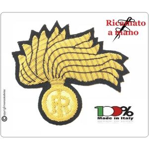 Fregio Fiamma 13 Punte Canottiglia Carabinieri CC 112 Bombato Oro NUOVO MODELLO RIFORMA GRADI Art.FIAMMA-NEW-O