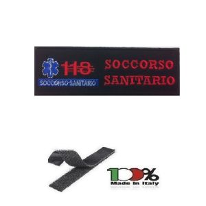 Patch Ricamata Con Velcro cm 15,00x5,00 Soccorso 118  Art.118-R1