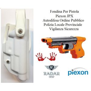 Fondina Polimeri Bianca Per Pistola Piexon JPX Jet Laser e Standard Polizia Locale Provinciale Ordine Pubblico Radar 1957 Art. 6416-3606S