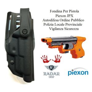 Fondina Polimeri Nera Per Pistola Piexon JPX Jet Laser e Standard Polizia Locale Provinciale Ordine Pubblico Radar 1957 Art. 6416-3606SN