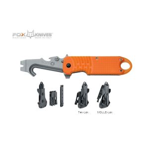 Coltello Multiuso Emergenza Soccorso FOX E.R.T. RESCUE KNIFE ORANGE FX 211 Art. FX-211