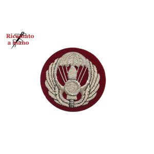 Fregio Stemma Basco Canuttiglia Ricamato a Mano Novità Esercito Italiano Fondo Amaranto Paracadutisti Parà Folgore Art.NSD-CAN-7