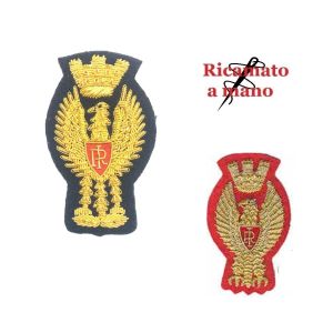 Fregio per Tesa Ricamato a Mano Canottiglia Polizia di Stato Ufficiali Rosso - Nero Art.NSD-FREGIO