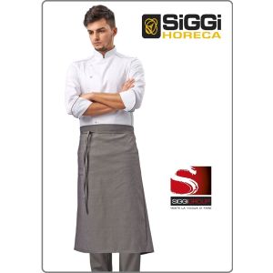 Giacca Cuoco Chef ANDRIAN Profili Grigio Siggi Horeca Personalizzata con il Tuo Nome Ricamato Art.28GA0193