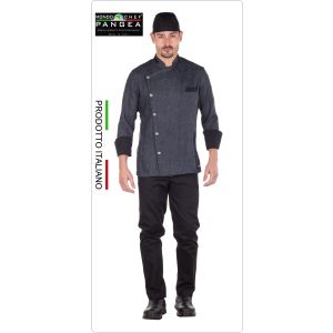 Giacca Cuoco Chef Sartoriale Antimacchia Islanda Jeans con Toppe Pangea Art.IT0302  