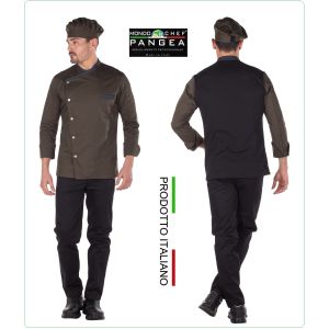 Giacca Cuoco Chef Sartoriale Nuova Zelanda Verde Militare  Pangea Personalizzata con Nome Ricamato Art.NZ0703  