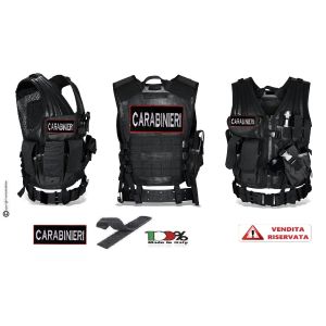 Tactical Vest Gilet Tattico Modulare Corpetto Tattico Mil-Tec Nero CARABINIERI VENDITA RISERVATA Art.10720002-CC