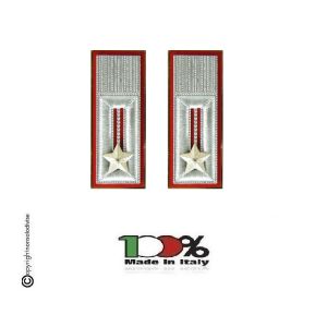 Coppia di Alamari Giacca Carabinieri CC Metallo cm 3x8 Italia  Art.NSD-1234