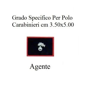 Gradi New Polo Ordine Pubblico più Piccoli cm 3.50x5.00  Carabinieri con Velcro AGENTE Art.CC-P1