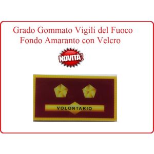 Grado New Pettorale a Velcro Fondo Amaranto Vigili del Fuoco Tecnico Antincendio Volontario Art.VVFF-G17