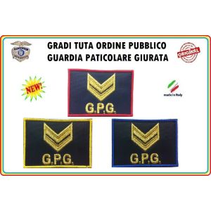 Gradi Velcro per Polo e Tuta OP GPG GPGIPS Sicurezza Vice Brigadiere Oro New Art.GPG-G4