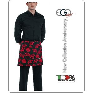 Grembiule Falda Banconiere Con Tascone IBISCUS cm 40x70 Ego Chef Italia Art. 700140