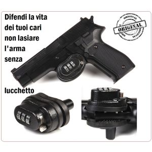 Lucchetto Serratura a Combinazione per Armi Pistola Fucili Fosco Sicurezza Proteggi Bimbo Art.259285