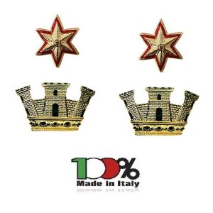 Coppia di Gradi in Metallo da Maggiore Comandante con Chiusura a Vite  Art.EI-M5