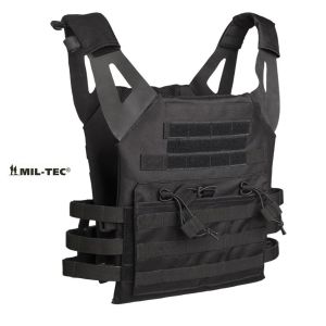 Gilet Tattico NERO  MOLLE per Piastre Antiproiettile non Incluse Utilizzato Anche per Addestramento Crossfit MIL-TEC Art. 13463202