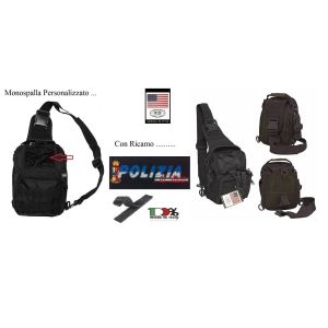 Marsupio Borsa Monospalla  Doppio Uso MOLLE Nero Personalizzato POLIZIA DI STATO Art. 30700A-PS