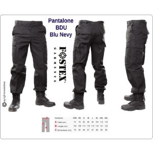 Pantaloni Cargo Multitasche Multi Tasche  BDU Blu Navy Venatoria Security Vigilanza Polizia Privata Art.111211-BN