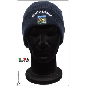 Berretto Zuccotto Papalina Watch Cap Invernale con Ricamo Polizia Locale Regione Veneto Art.CP-2
