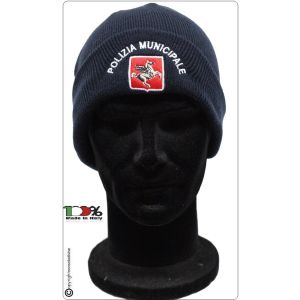 Berretto Zuccotto Papalina Watch Cap Invernale con Ricamo Polizia Municipale Regione Toscana Art.CP-4