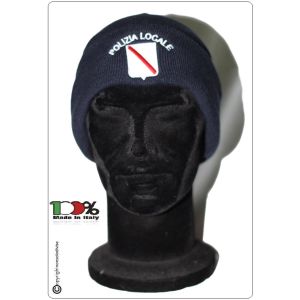 Berretto Zuccotto Papalina Watch Cap Invernale Blu Nevy OD con Ricamo POLIZIA LOCALE CAMPANIA Art.TUS-CA