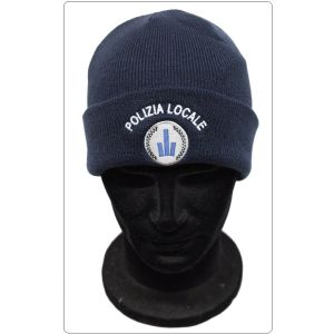 Berretto Zuccotto Papalina Watch Cap Invernale con Ricamo Polizia Locale Regione Emilia Romagna Art.CP-3