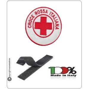 Patch Toppa Ricamata con Velcro Croce Rossa Italiana cm 6.00 DAE Art.CRI-P7