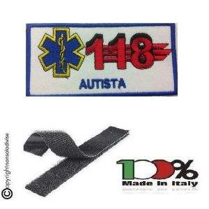 Patch Ricamata 118 Soccorso Sanitario con Velcro AUTISTA  Art. NSD-118A