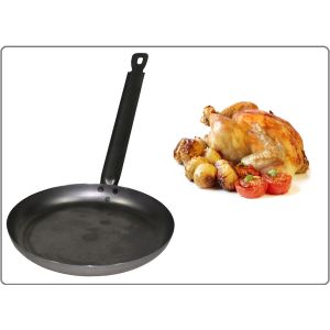 Padella Ovale Manico Ferro. Dimensione 22 cm; Altezza 2.5 cm. Art.33608A