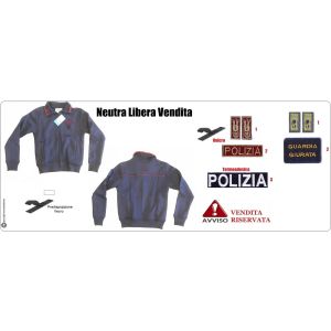Felpa Polizia di Stato o Guardie Giurate Maglione con Cerniera e Bordino Cremesi LIBERA VENDITA  Se Alamri Scritte Non Applicati VENDITA RISERVATA Art.FELPA-PS-NEW