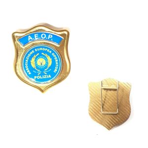 Placca con Clip A.E.O.P. Associazione Europea Operatori Polizia Prodotto Italiano Art.AEOP-P12
