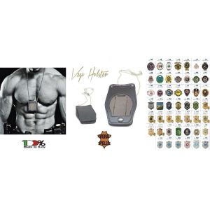 Portaplacca  Doppio Uso Collo Cintura in Pelle Scegli la Placca Vega Holster Italia Polizia Carabinieri Guardie Giurate croce Rossa ecc.. Art. 1WB?