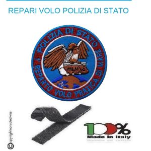 Toppa Patch Ricamata con Velcro Polizia 1° Reparto Volo Pratica di Mare Art.PS-VOLO-1