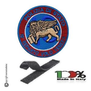 Toppa Patch Ricamata con Velcro Polizia 10° Reparto Volo Venezia Art.PS-VOLO-11