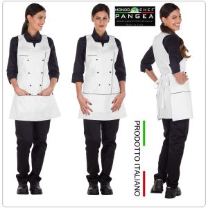 Poncho Donna Grembiule Taglia Unica Bianco Pangea Italia Art.GR0102